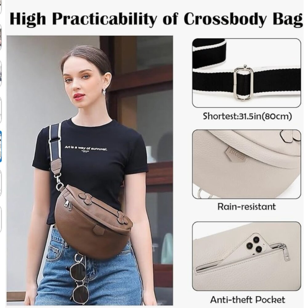 Crossbody Bum Bag in Cream, NWOT - Picture 9 of 11